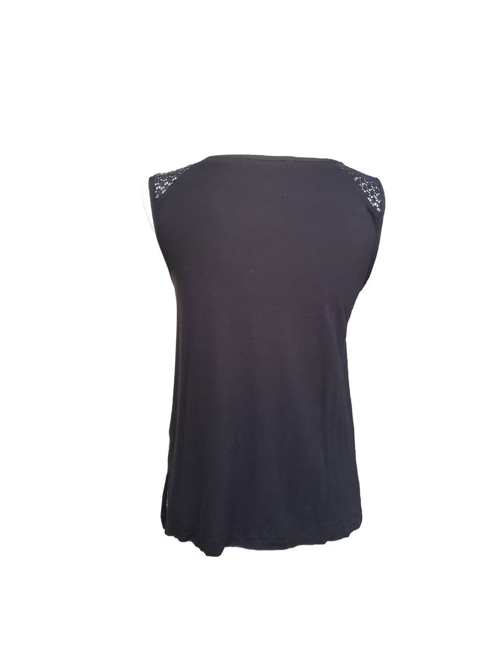 LOFT Women's Black Sleeveless Lace Trim Top Size M - Picture 4 of 8